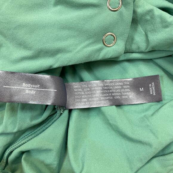 Auden Women's Luxury Collection 4 Way Stretch Short Sleeve Bodysuit Tidal Flow M - Picture 6 of 6